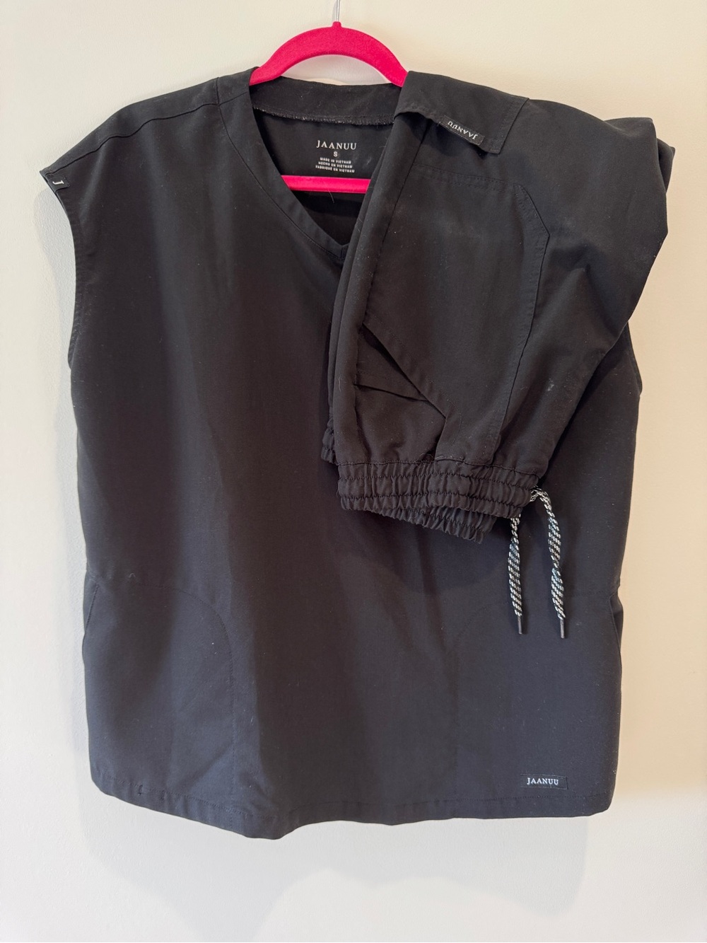 Jaanuu Scrub Set Black Small Top Small Petite Pants